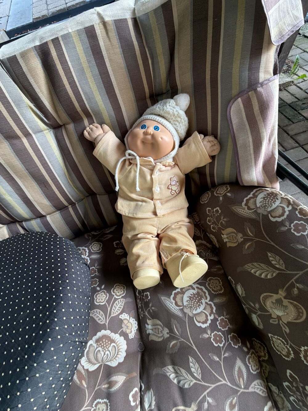 Vintage 1980s Cabbage Patch Kids Xavier Roberts Baby Doll in Corduroy Outfit
